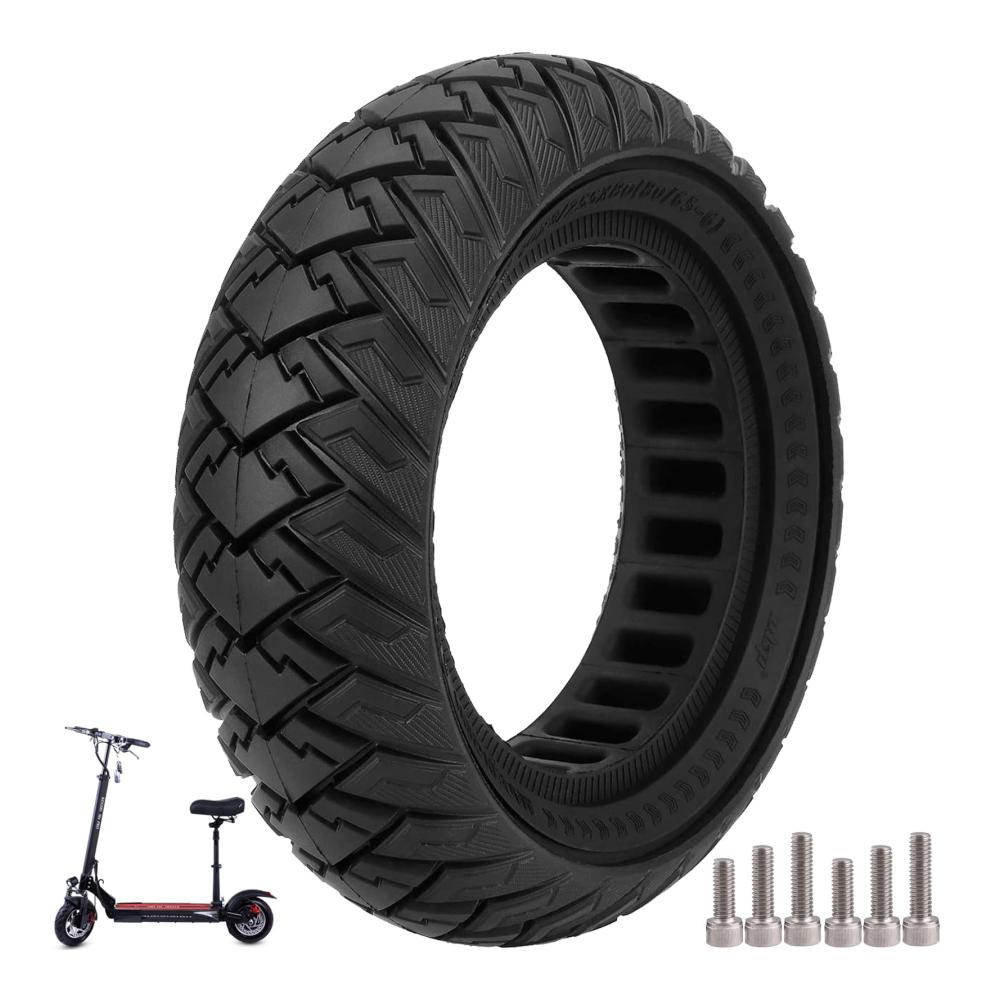 10x3 Vollgummireifen 255*80 für Kugoo M4/M4 Pro/Kaabo Wolf Warrior/Mantis 10/Dualtron Zero 10X - 10 Zoll Wabenreifen Anti-Rutsch Pannensicher Schwarz (1 Stück)