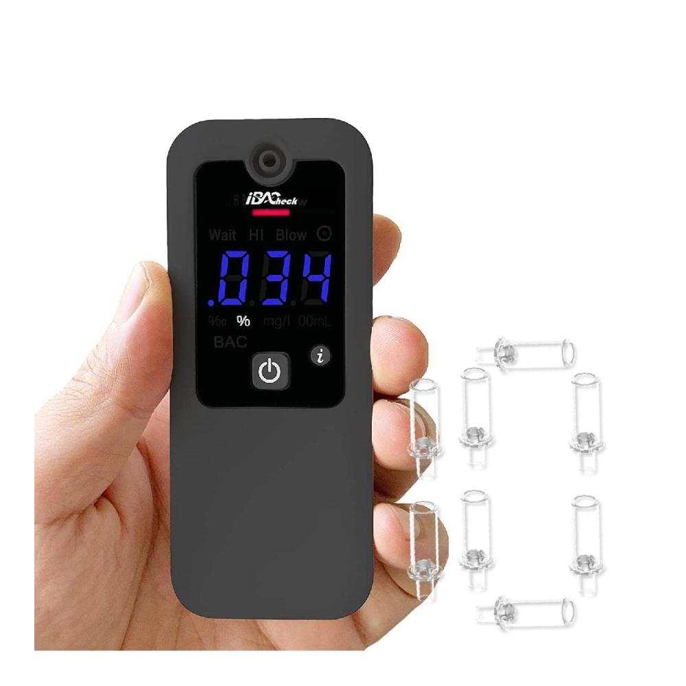Digitaler Alkoholtester Wiederaufladbar Promillester mit Abnehmbarem Akku 8 Mundstücken LED-Anzeige & Geringem Stromverbrauch – Präzise Promillemessung