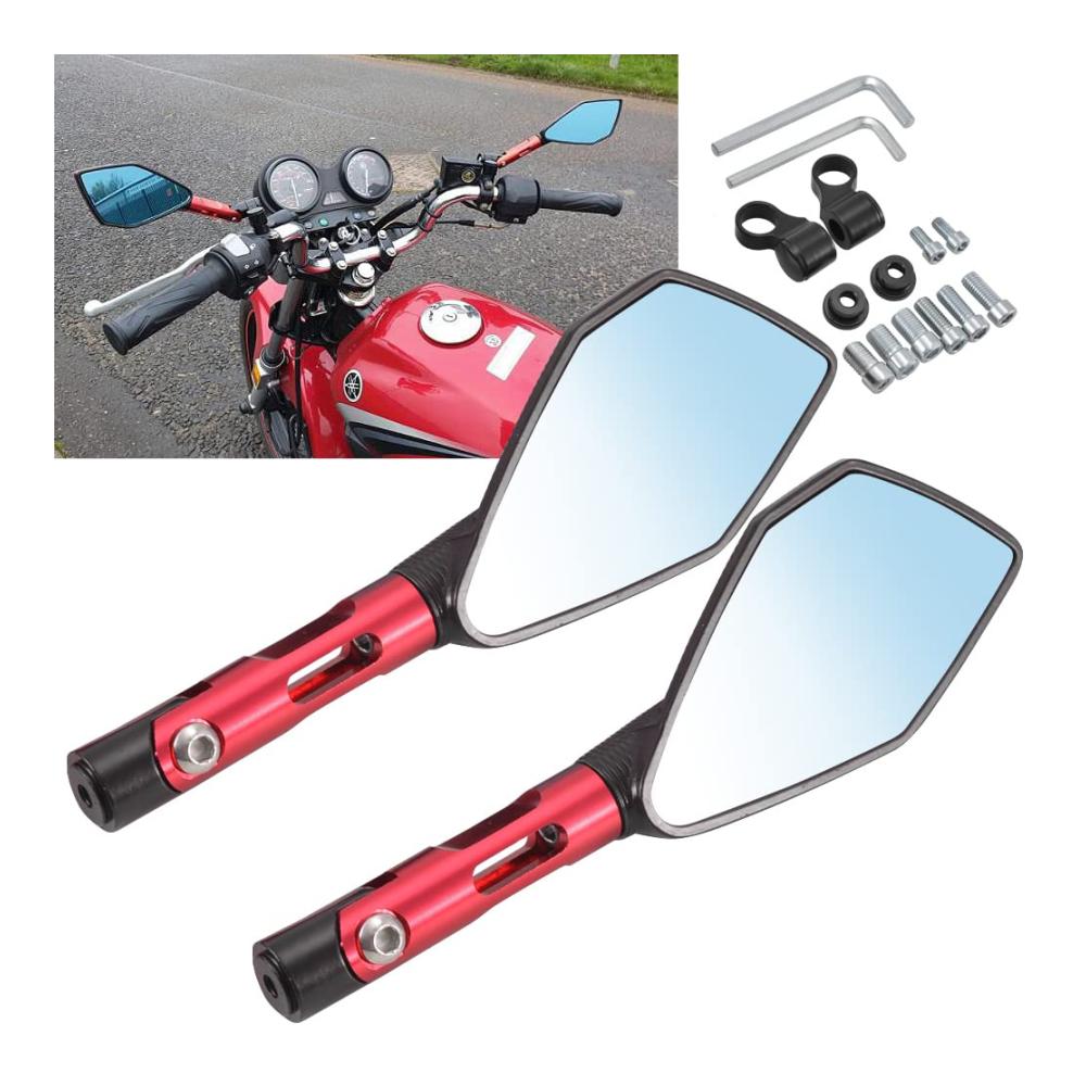 Motorrad Lenkerendspiegel - Hawk-Eye Spiegel 8/10MM - Rot - Kawasaki Suzuki Honda Victory C-Hopper