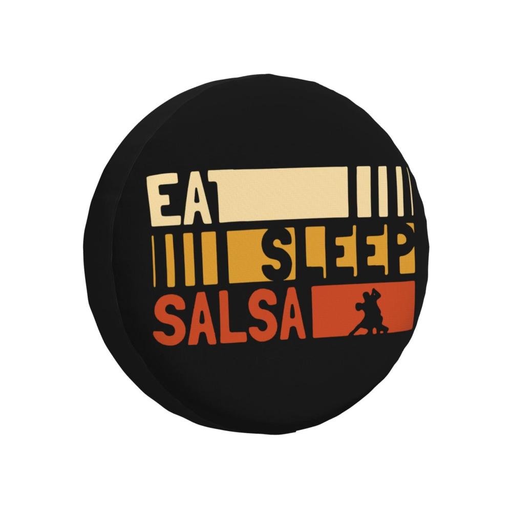 Eat Sleep Salsa Repeat Ersatzradabdeckung wind- und regendicht für LKW & SUV Radschutz 15 Zoll Schwarz wetterfest strapazierfähig langlebig