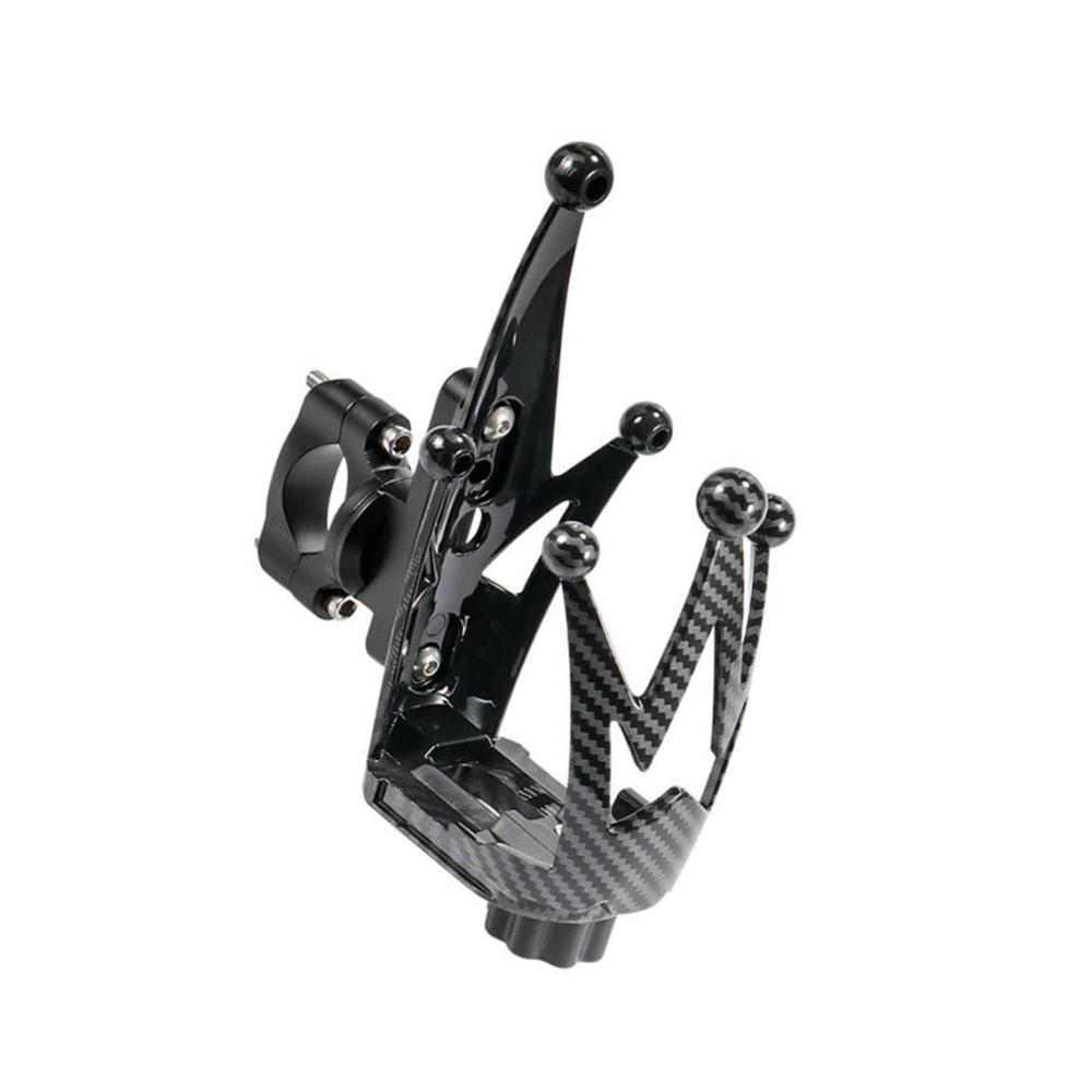 Verstellbarer Wasserflaschenhalter für Motorrad und Fahrrad – Carbonfaser-Optik passend für Honda Kawasaki Suzuki Yamaha Touring Rahmenhalterung