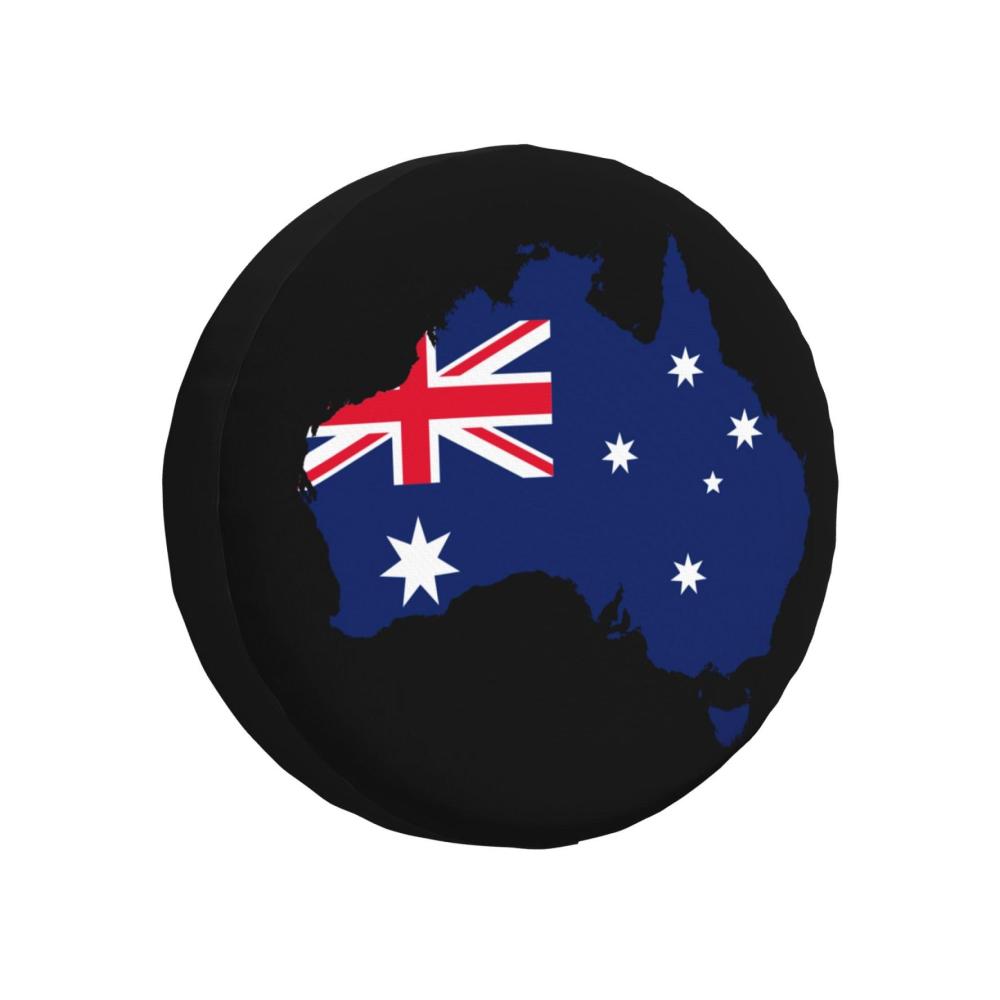 Ersatzradabdeckung mit Australien-Flagge wind- und regendicht für LKW & SUV Radschutz für 15 Zoll Reifen schwarz robust und wetterfest