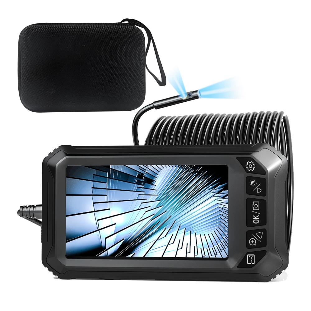 Inspektionskamera SGAINUL Endoskopkamera mit 50 Zoll IPS Bildschirm 10m Schlangenkamera wasserdicht 6 einstellbare LED-Lichter 32GB Karte Dual Lens