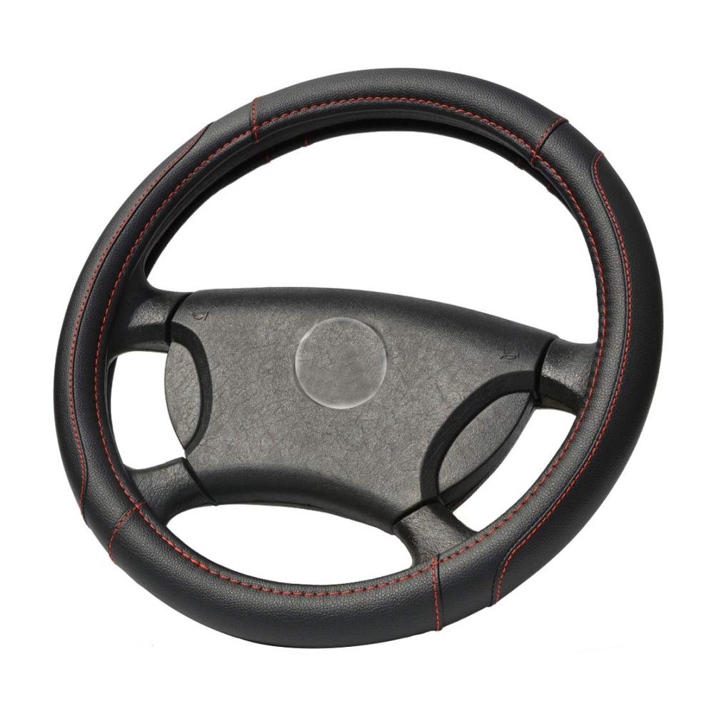 Auto Lenkrad Abdeckung Microfaser Leder M Größe Durchmesser 37-38 cm Schwarz – Hochwertige Lenkradhülle für besseren Grip und Schutz Universal passend