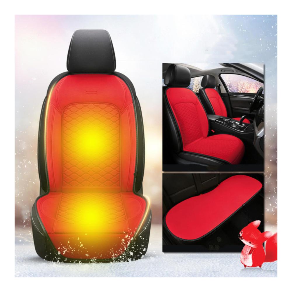 Beheizte Sitzauflagen fürs Auto - Nachrüstsatz für angenehme Wärme - 12V Sitzheizung Auflage - Sitzbezüge inklusive - 1 Packung red-1PCS