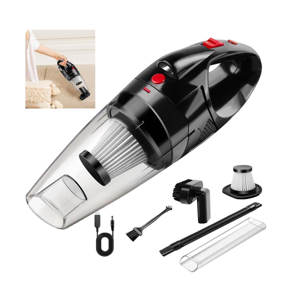 Handstaubsauger Akku 9500PA – 65W Tragbarer Staubsauger für Auto & Haus USB Schnellladung Leicht & leistungsstark Ideal für Tierhaare & feine Partikel