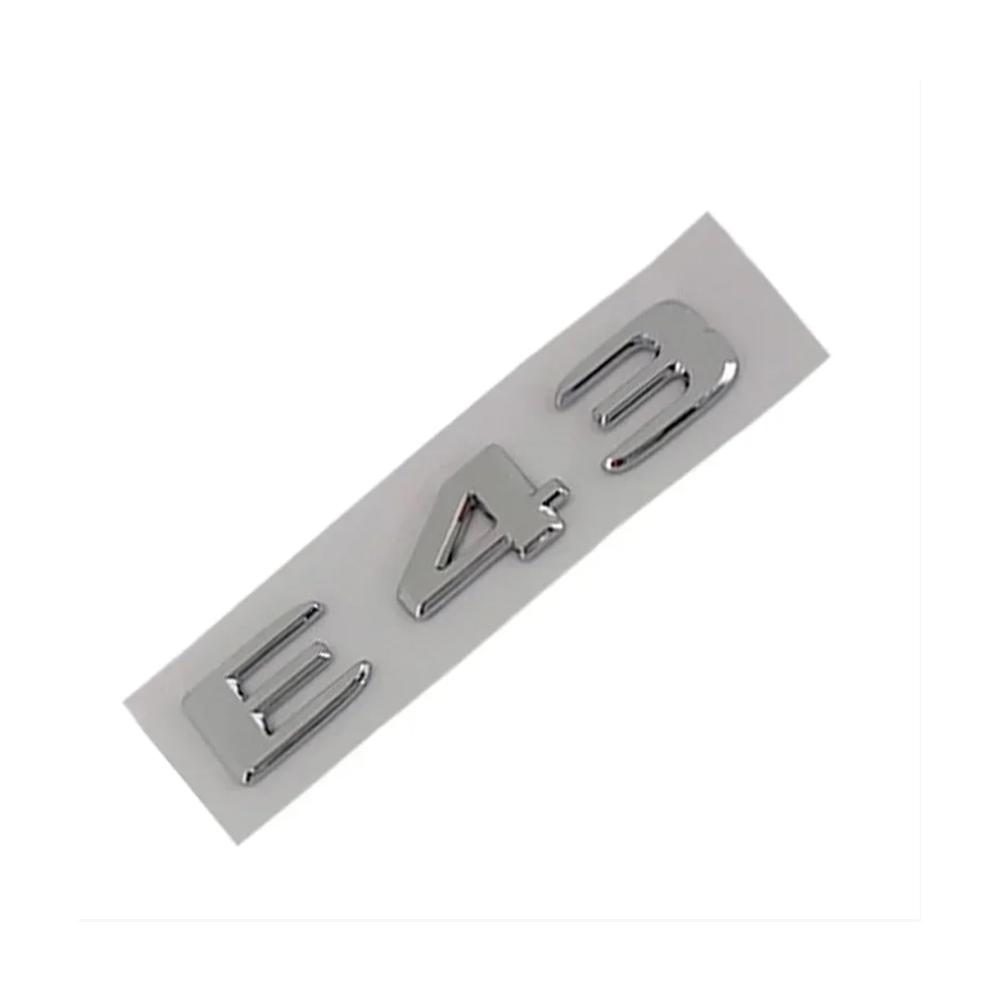 3D-ABS-Schwarzchrom Autoaufkleber für Heckkofferraum-Emblem E43 E53 E63 Logo - Kompatibel mit E-Klasse W213 W212 Personalisierte Auto Aufkleber