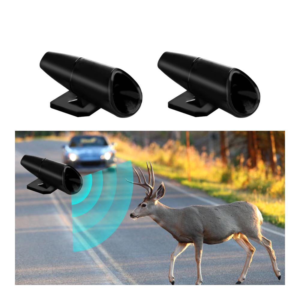 deemars 2PCS Rehpfeifen für das Auto – Unsichtbare Mini-Hirschpfeife Wasserdichte Auto-Warnpfeifen mit Klebebändern Universal Autozubehör Schwarz