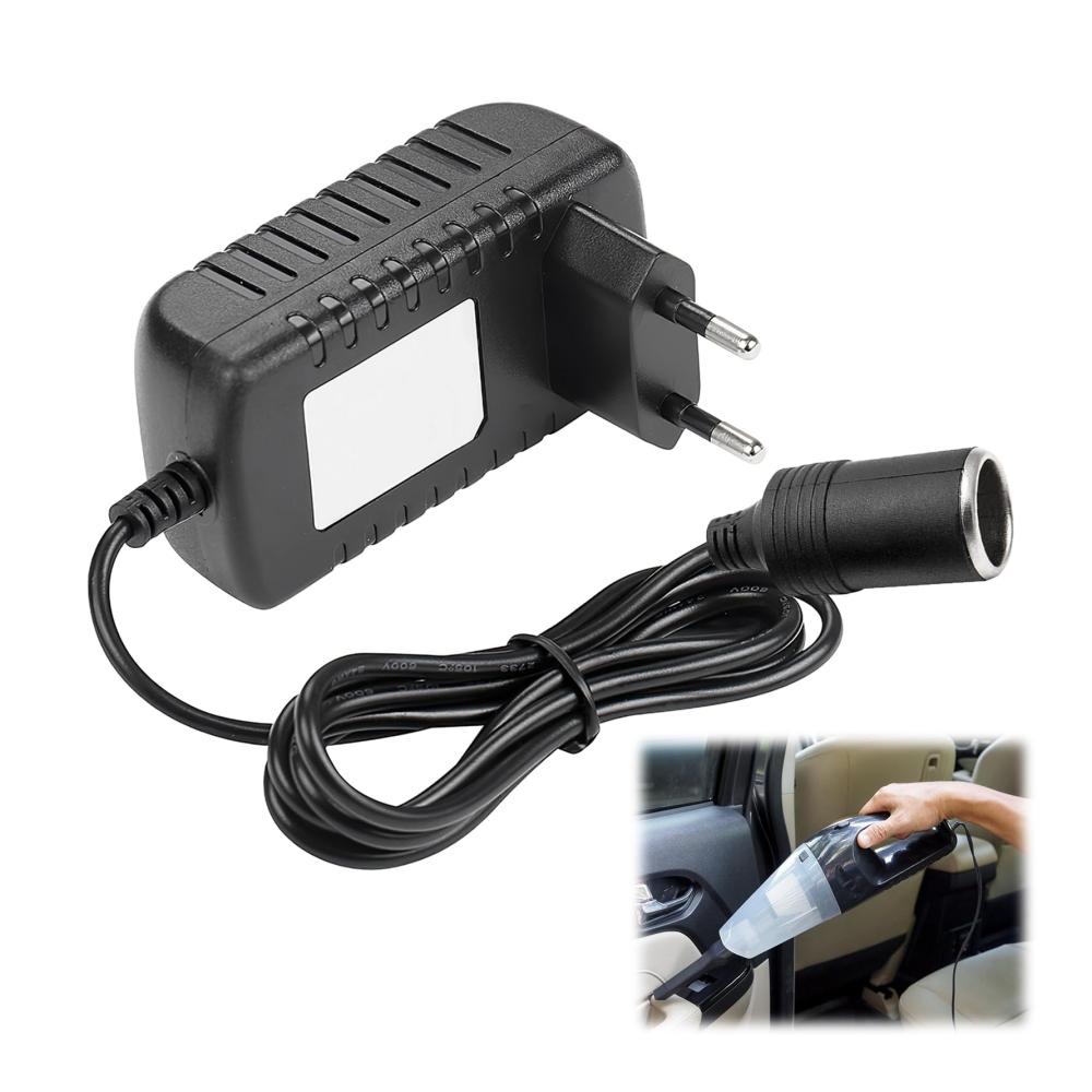Wechselrichter 100V-240V auf 12V/2A | Netzadapter für Auto-Kühlbox Autostaubsauger Zigarettenanzünder & Luftpumpe | Spannungswandler Steckdosenadapter