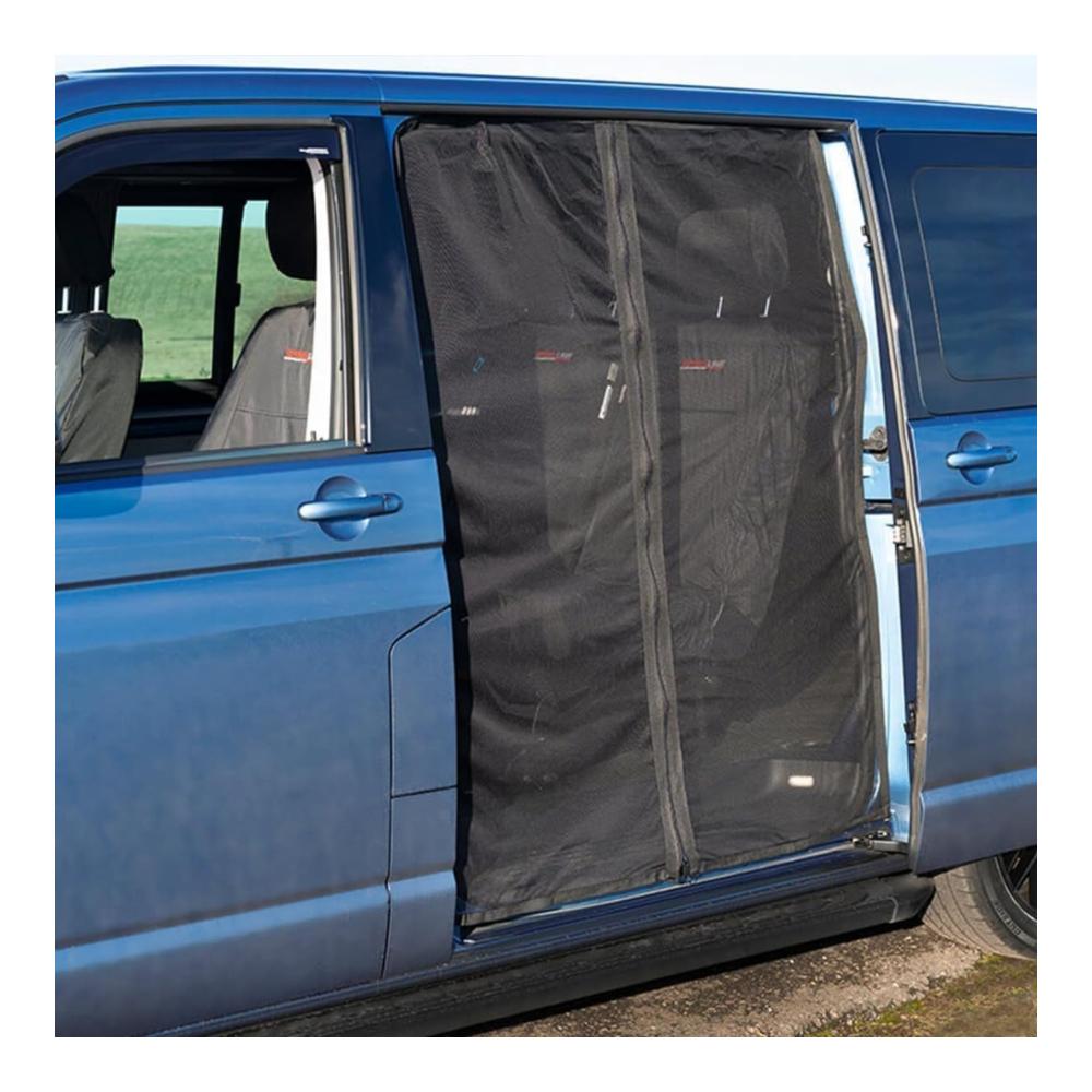 Magnetisches Fliegengitter für Seitenscheibe von Lieferwagen 18 x 15 m – Schwarzes Moskitonetz & Sonnenschutz für T5 T6 T4 Wohnwagen & Wohnmobil