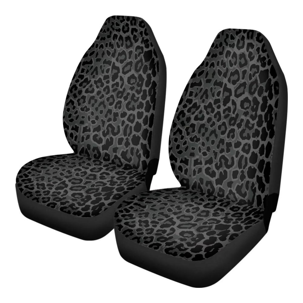 2er Set Autoschonbezüge Schwarz Leopard – Premium Sitzbezüge Universal Passend 52x138 cm – Auto-Zubehör für Wagen Fahrzeuge & Wohnmobil