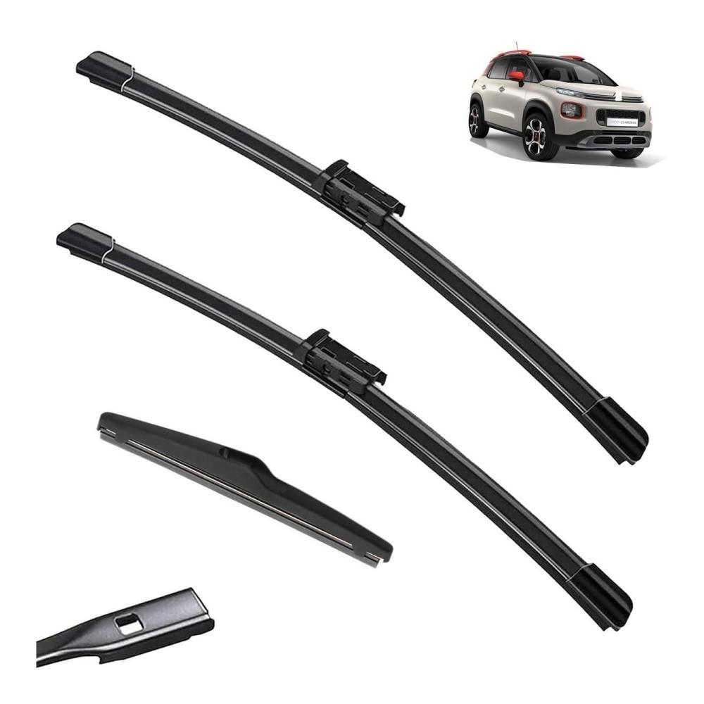 Scheibenwischer Set für Citroen C3 Aircross 2017-2020 26 Zoll & 16 Zoll Allwetter-Wischerblätter vorne & hinten Wischerbürsten Zubehör für 2017-2020
