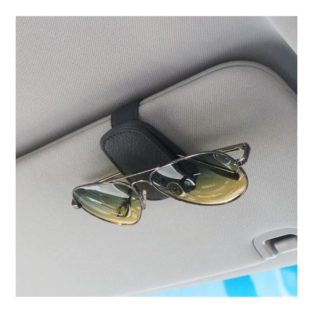 Brillenetui Auto - Leder Sonnenbrillenhalter für Visier Organizer für LKW SUV Adsorption Ticket Karte Clip Brillenhalterung Auto Zubehör