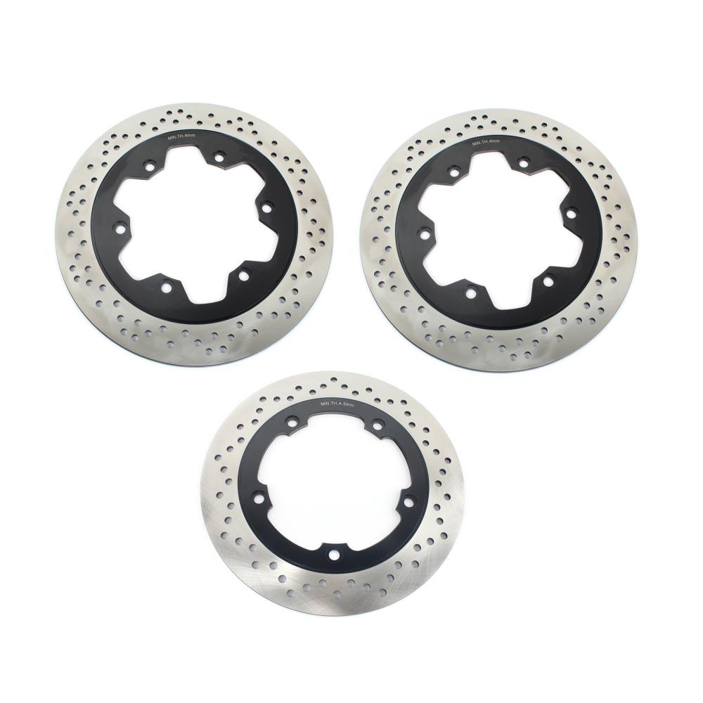 TARAZON Bremsscheiben Set 3-teilig vorne und hinten für Triumph Tiger 955i Speedmaster 790 865 EFI Thunderbird 885 & Sport - Hochwertige Bremsleistung