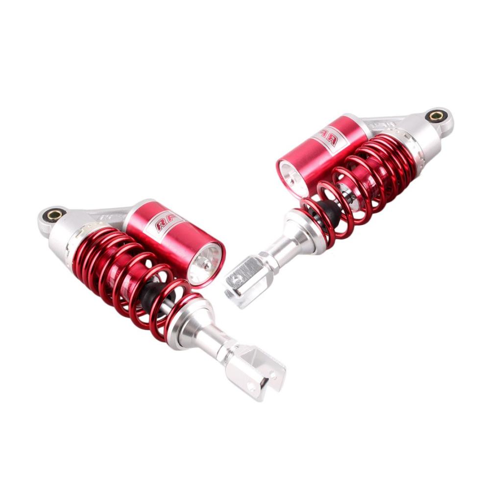 SIKUAI 280 mm Gabelkopf-Stoßdämpfer Universal Motorrad Stoßdämpfer Luftstoßdämpfer für Honda Kawasaki Suzuki Yamaha ATV Go Kart Quad Dirt Sport Bikes Rot