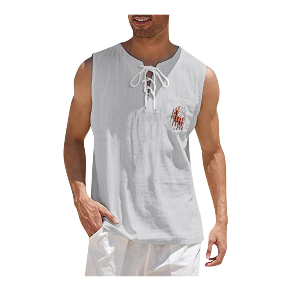 Ärmellose Trachtenweste für Herren in Dunkelblau | Sommerliche Independence Day Tops | Herren Unterhemden bis Größe 6XL | Modische Kleidung für den Sommer