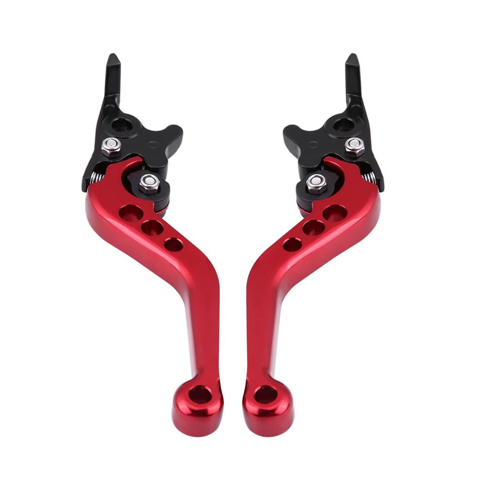 1 Paar Universal Motorrad Kupplungs- & Bremshebelset 22mm CNC Aluminium für 150cc Sportbike Streetbike Scooter – Rot ergonomische Brems- & Kupplungshebel