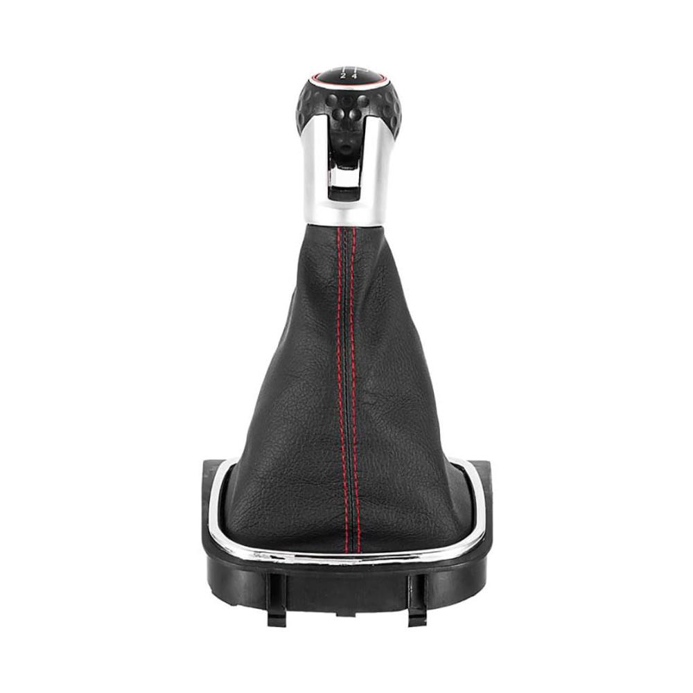 Leder Schaltknauf für Golf 6 MK6 (MT) - Hochwertiger Auto-Innenraum Ersatz-Schaltknauf elegantes Schaltknauf Zubehör für Fahrzeug - Schaltknäufe für Autos
