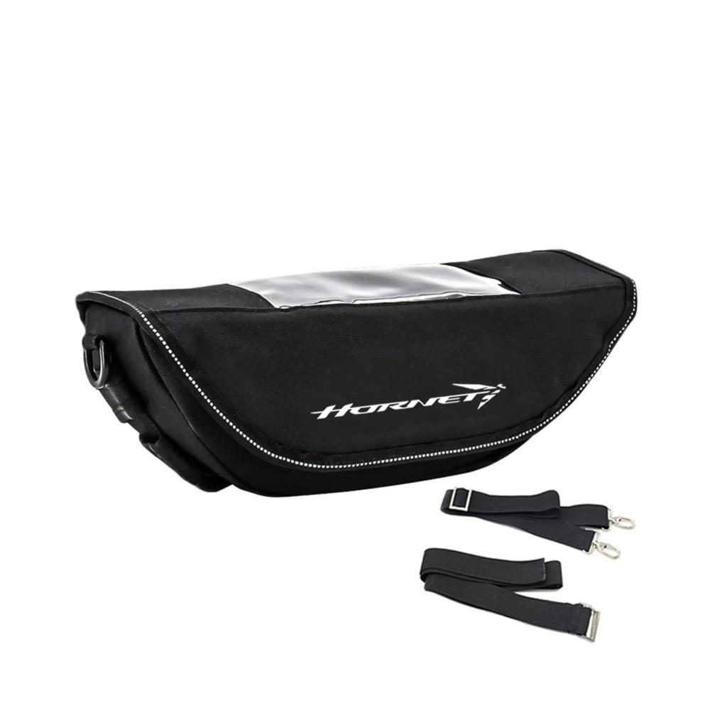 Wasserdichte Leder Lenkertasche für HONDA CB750 CB 750 Hornet 2023 – Langlebige Aufbewahrung & Reise-Werkzeugtasche – Schwarz Einfach zu Befestigen