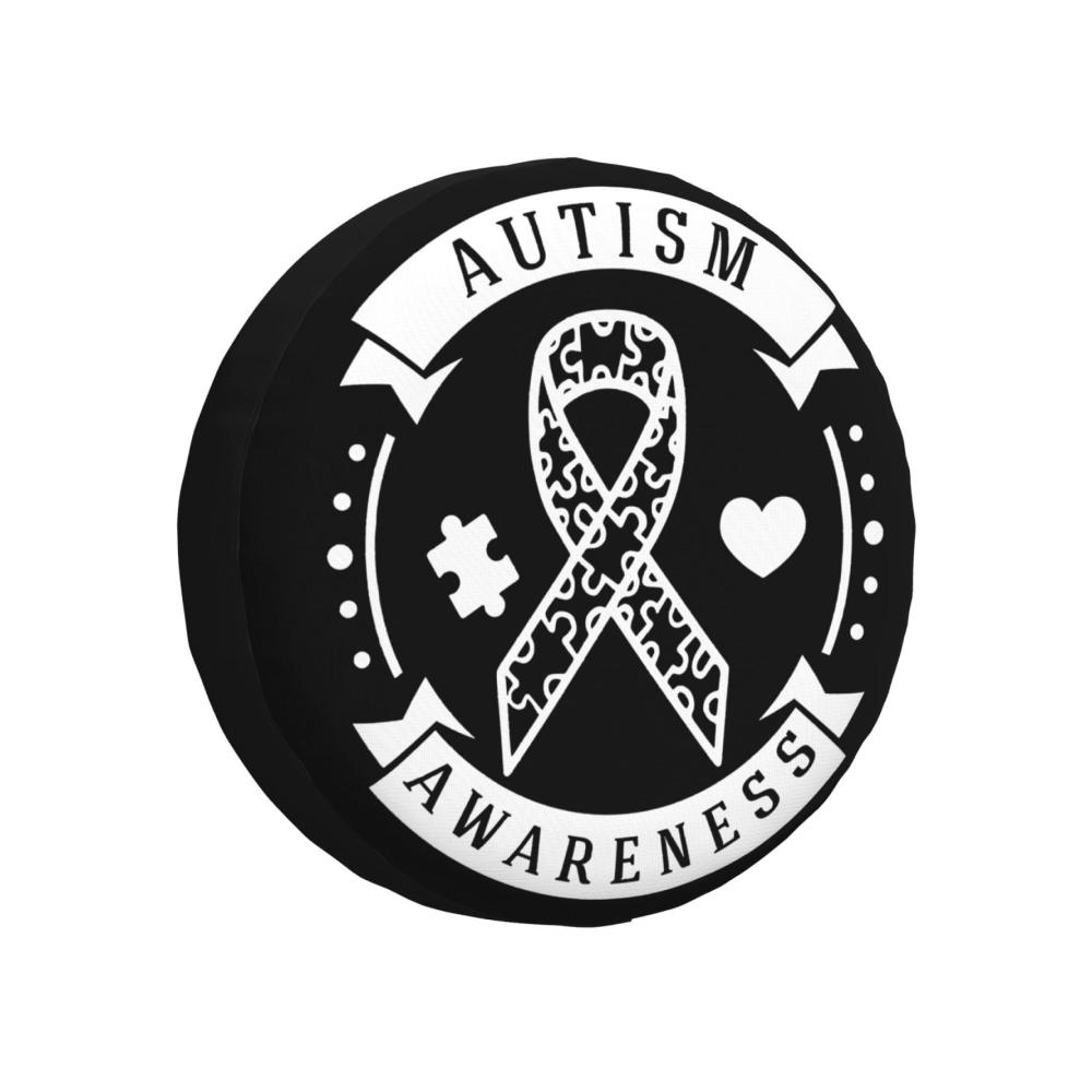 Reserveradabdeckung „Autism Awareness“ – Wind- und regendicht Schwarz für LKW und SUV 15 Zoll Schutz für Ersatzrad robust und langlebig