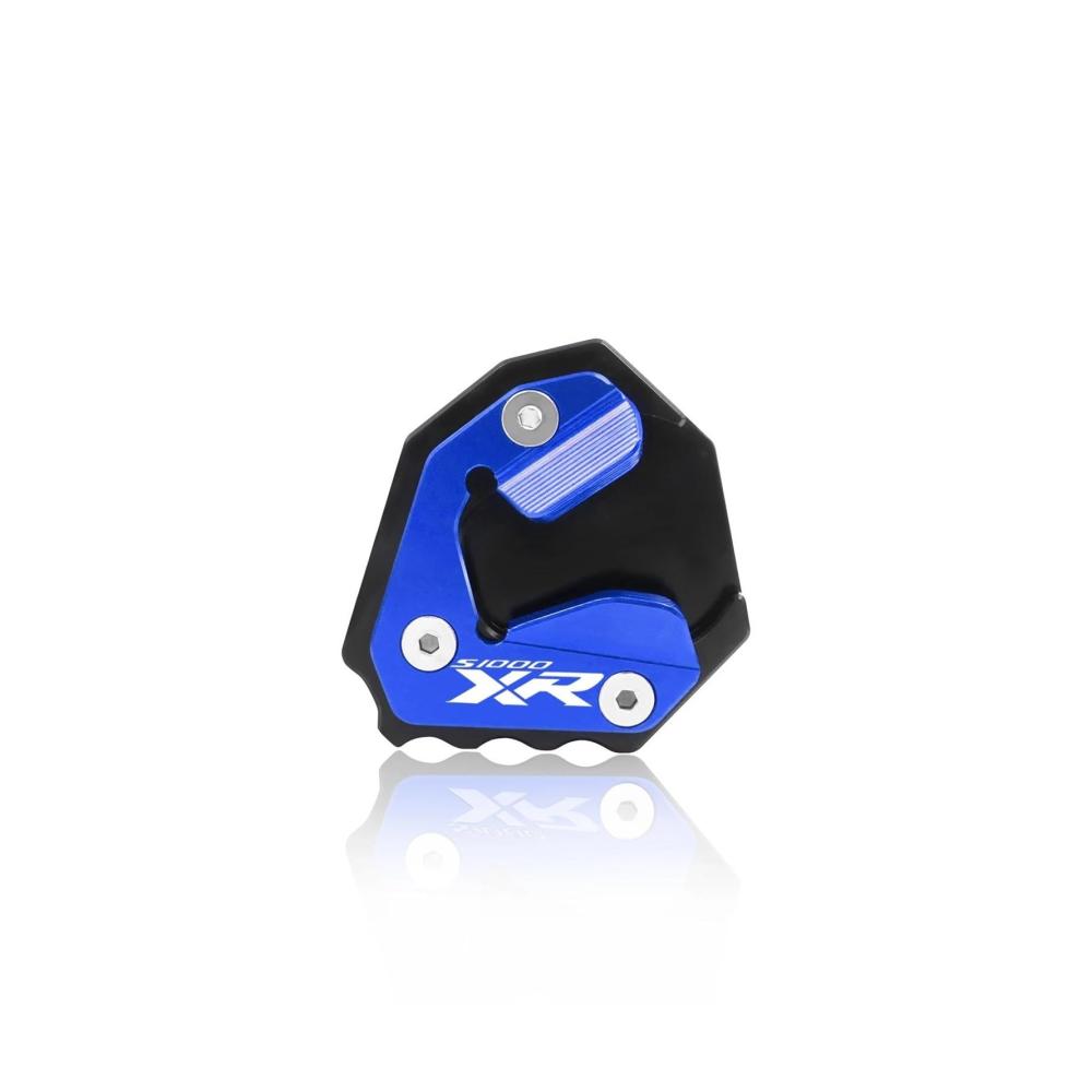 Motorrad Stützplatte CNC Kickstand Fuß Seitenständer Vergrößerung für S1000XR S 1000XR 2020-2023 - Verlängerungspolster Zubehör in Blau