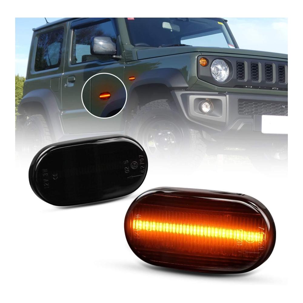 Seitenmarkierungsleuchten für Suzuki Jimny JB64 JB74 Sierra 2018-2023 Canbus-Fehlerfrei mit Foldback-Funktion LED Seitenleuchten für bessere Sichtbarkeit