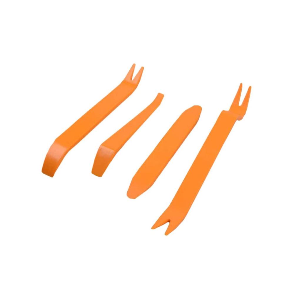 Interieurleisten Demontage Set 4 PCS – Universal Kunststoff Hebelwerkzeug für Türverkleidung Radio und Innenraumverkleidung – Auto Zierleistenkeile (Orange)