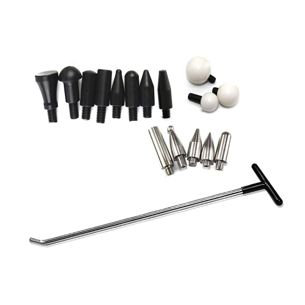 Abzieherset für Lackschäden – Paintless Dent Repair Set mit 8 Tap Down Köpfen und Schubstange Neu Design Werkzeuge für Dellenreparatur und Karosseriearbeiten