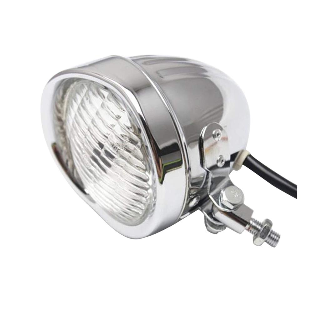 Frontscheinwerfer 4-Zoll Chrome für Motorräder – Weißer Zusatzscheinwerfer für Bobber Touring Custom Bikes – Ersatzlampe für Motorradbeleuchtung