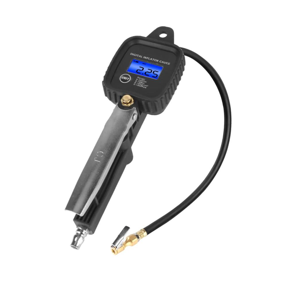 Hochpräziser Reifendruckmesser Digital mit Inflator und Schlauch – Auto Tire Manometro für präzise Überwachung und einfache Reifenbefüllung