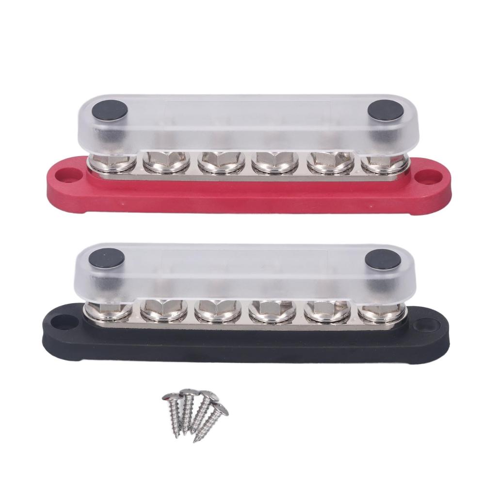 2 Stück Batterieschalter Sammelschiene 300 VAC 48 VDC 150 A Marine Power Distribution Block Terminal M6 mit Abdeckung für Automotive Auto Boot