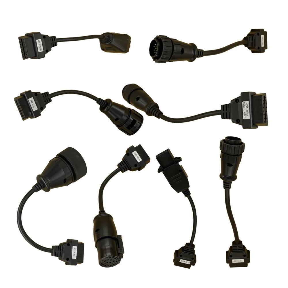 Lelukee OBD-II Diagnosewerkzeuge 8-teiliges Adapter-Kabelset LKW OBD1 12 Pin 37 Pin 30 Pin 14 Pin zu 16 Pin OBD2 Diagnoseadapter-Kabelsatz für Fahrzeuge