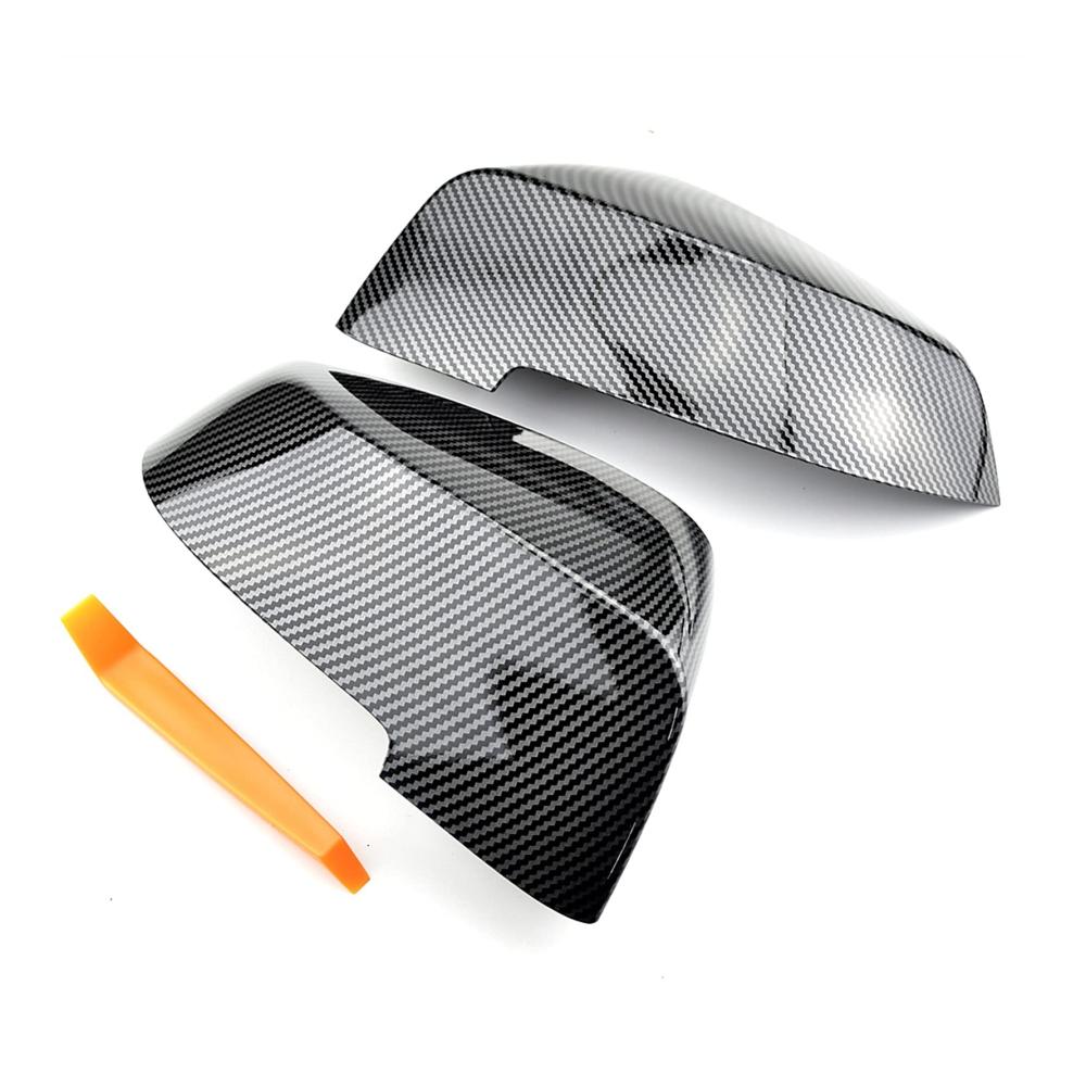 Spiegelabdeckungen für BMW 5 6 7 Serie F01 F02 F03 F04 F06 F07 F10 F11 F12 F13 Rückspiegelkappen Kohlenschwarz Carbon-Optik Ersatz-Abdeckungen