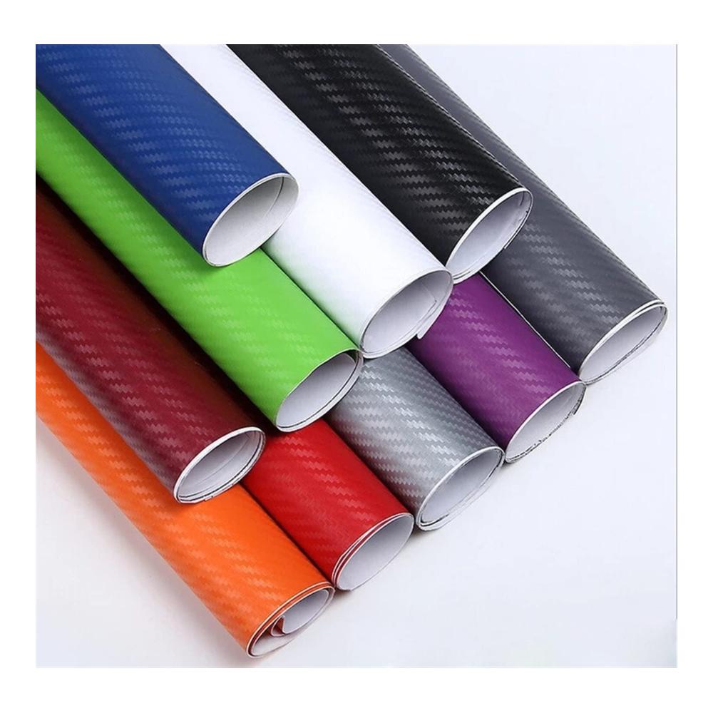 3D Auto-Vinylfolie Aufkleber in Hellgrau – Universeller DIY-Styling-Aufkleber für Auto & Motorrad 10 x 127 cm Rolle – Hochwertige Kohlefaser-Folie