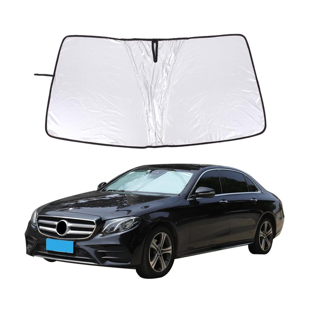 Faltbare Auto Frontscheibe Sonnenblende für Benz E-Klasse 2016-2023 UV-Schutz Reflektor Auto Glas Sonnenblende Schutz vor UV-Strahlen Zubehör