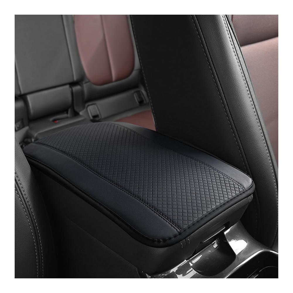 deemars Auto Armlehnenbezüge Mittelkonsole Abdeckung 126 x 748 Zoll PU Leder Wasserdicht Universal Matte für Innenausstattung Schwarz