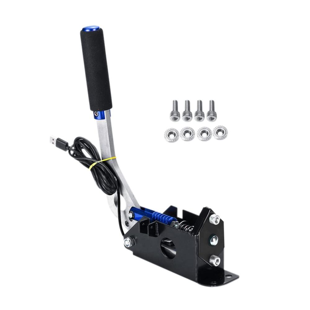 USB Handbremsengriffe Kontaktlose Induktion für Rallye & SIM-Rennen kompatibel mit G25/27/29 T500 inkl. Schrauben Blau - Präzise Steuerung für Racing-Simulatoren
