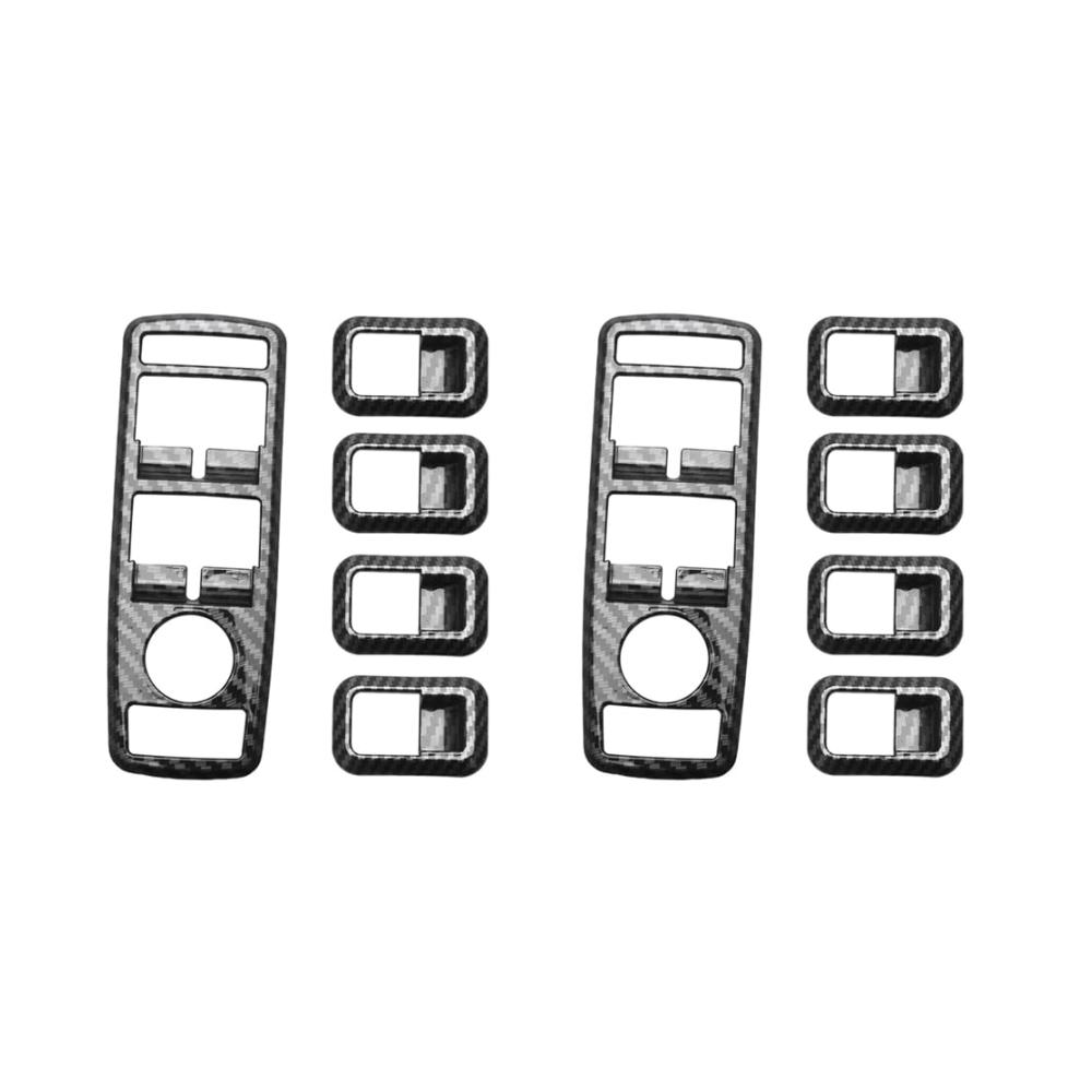 10 Stück Interieurleisten Auto Carbonfaser Fenster Schalter Rahmen für C E CLA GLA ML W204 - Hochwertige Trim Abdeckung Schutz & Style